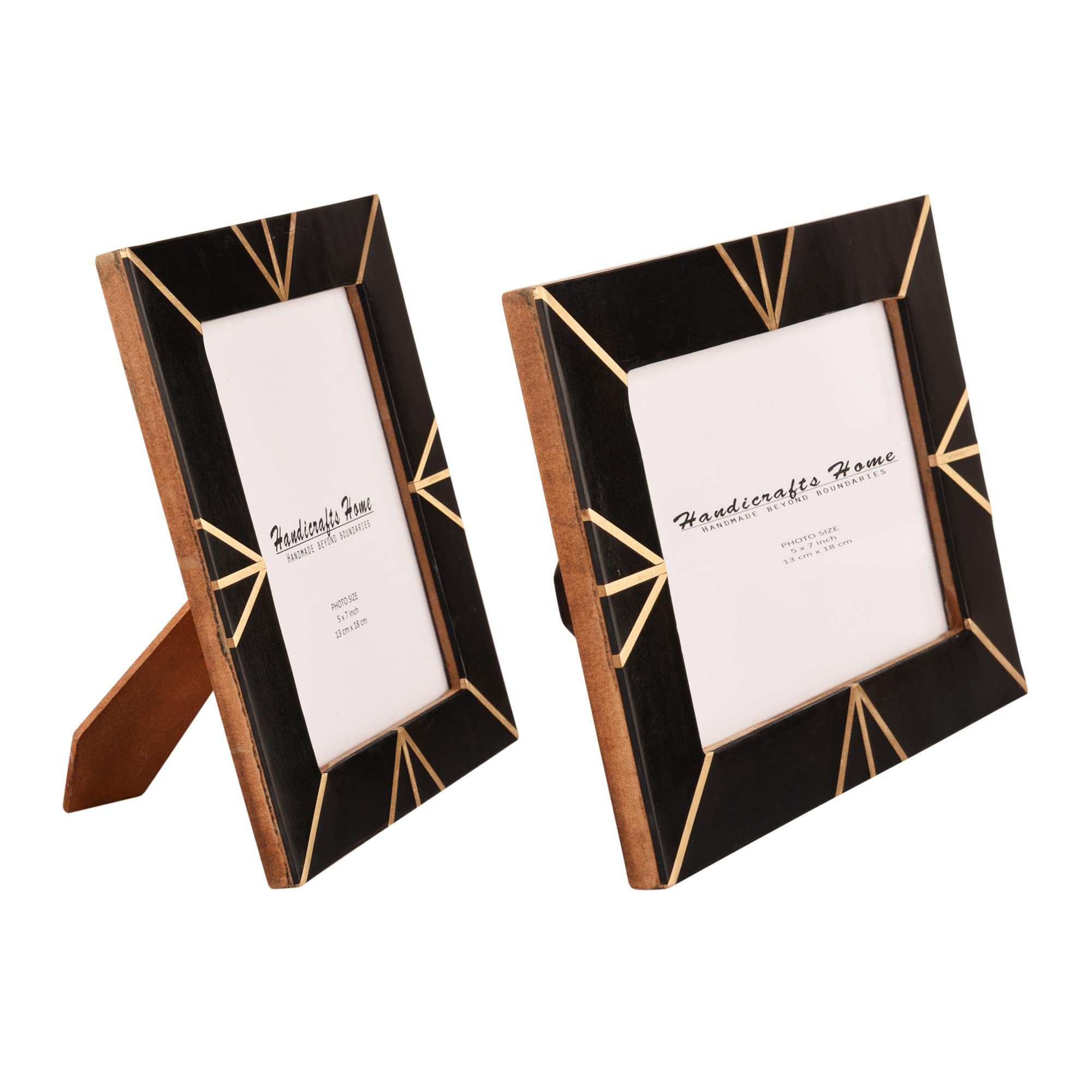 Handicrafts Home 5x7 Picture Frames Pack of 2 - Deco Collection Handcrafted Photo Frames, Perfect for Wall & Tabletop Display, I